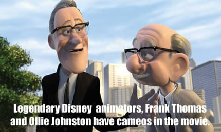 Frank and Ollie, who were part of Walt's Nine Old Men, provided the voices for their characters in the movie.
