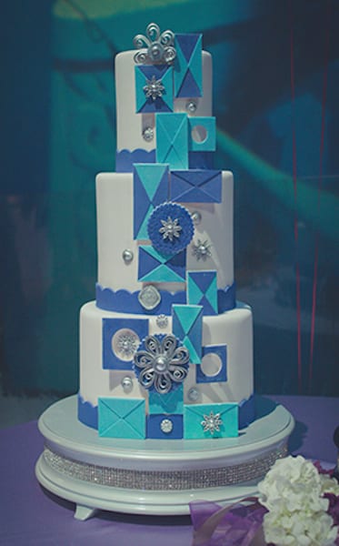 Mary Blair's signature style from it's a small world lends itself nicely to a wedding cake.