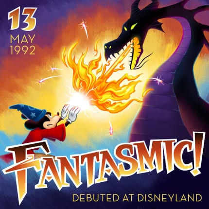 Fantasmic! debuted at Disneyland in 1992.