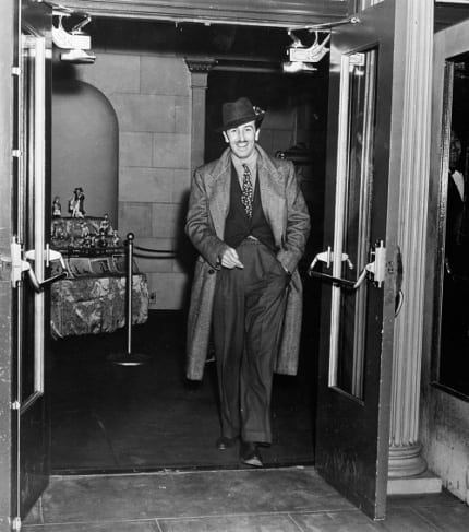 Walt exiting the famous Carthay Circle Theatre.