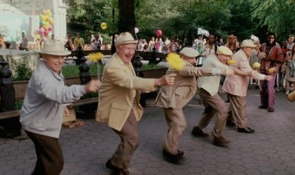 One of the men dancing in this shot appeared in Mary Poppins as a chimney sweep.