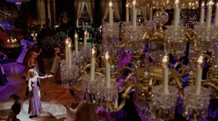 There’s also a sweeping overhead chandelier shot, like in that iconic scene with Belle and Beast.