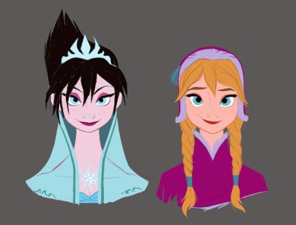 Elsa-Black-Hair-and-Anna