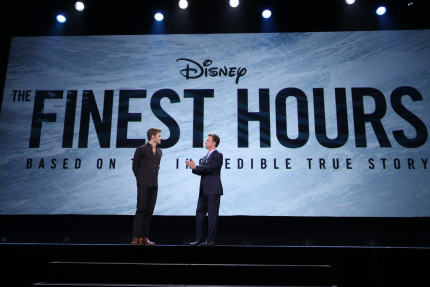 ANAHEIM, CA - AUGUST 15: Actor Chris Pine of THE FINEST HOURS and President of Walt Disney Studios Motion Picture Production, Sean Bailey took part today in "Worlds, Galaxies, and Universes: Live Action at The Walt Disney Studios" presentation at Disney's D23 EXPO 2015 in Anaheim, Calif. THE FINEST HOURS will be released in U.S. theaters on January 29, 2016. (Photo by Jesse Grant/Getty Images for Disney) *** Local Caption *** Chris Pine; Sean Bailey