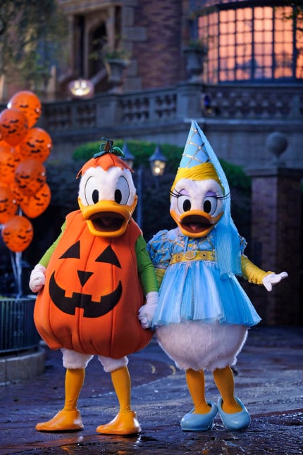 Donald and Daisy decked out for "Mickey's Not-So-Scary Halloween Party"