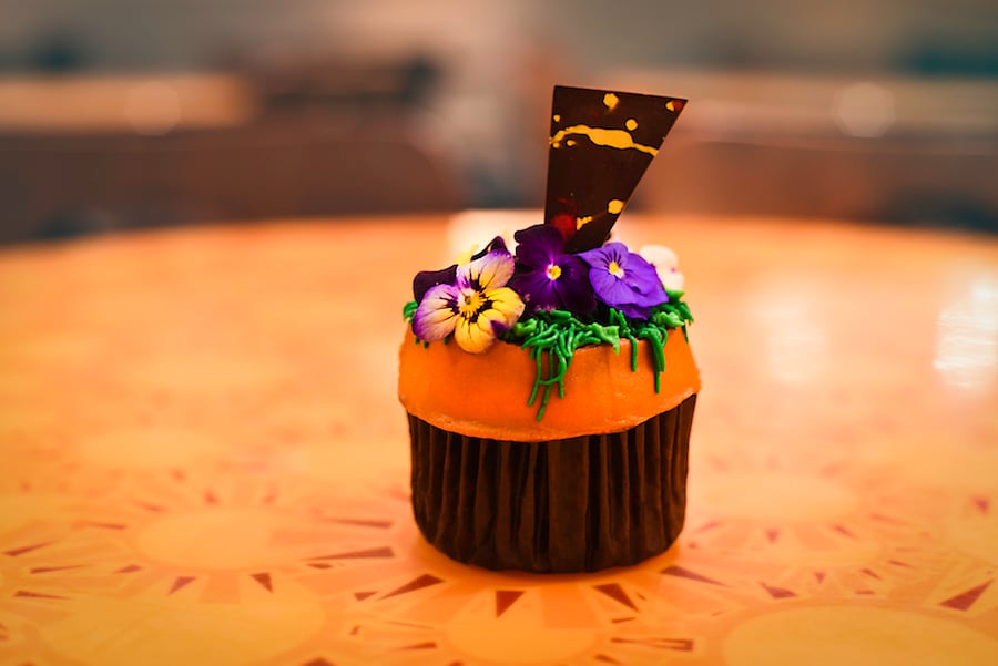 Flower Pot Cupcake from Sunshine Seasons, a Vanilla Cupcake with Peanut Butter at the International Food & Wine Festival at Walt Disney World Resort