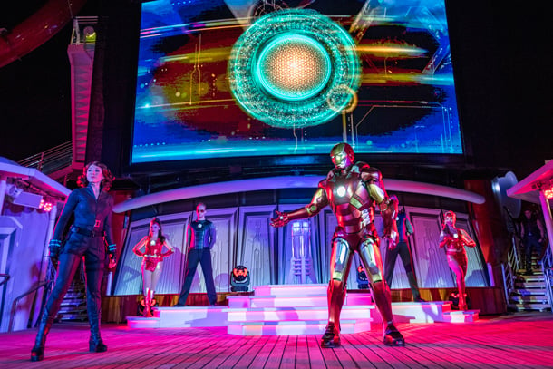 “Marvel Heroes Unite” show during Marvel Day at Sea on the Disney Magic