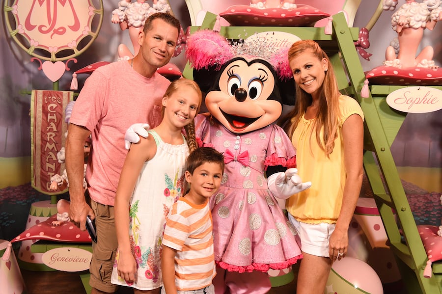 Family with Minnie Mouse at Magic Kingdom Park