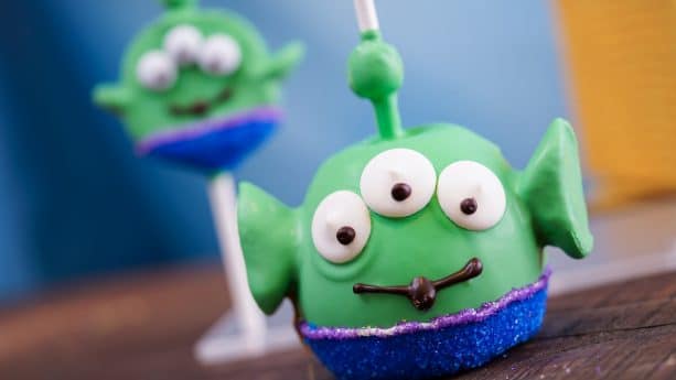 Alien Apple and Cake Pop for Pixar Fest at Disneyland Resort