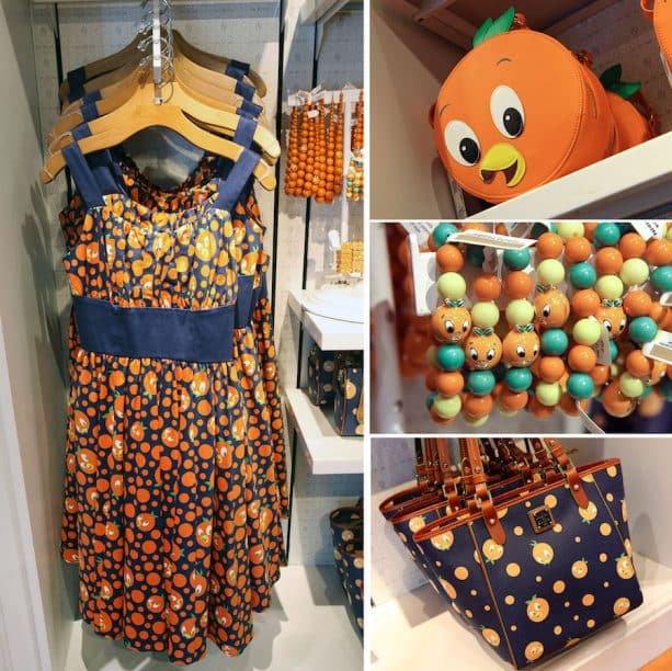 Orange Bird-inspired dresses and accessories at The Dress Shop at Disney Springs