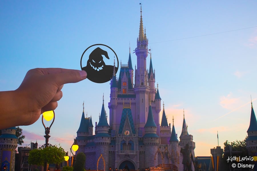 Oogie Boogie Silhouette watches over the Magic Kingdom Park