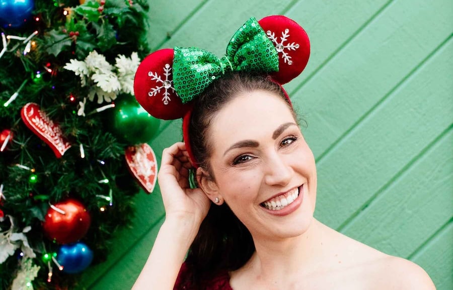 Holiday Minnie Snowflake Ears Headband