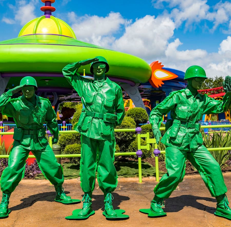 The Green Army Patrol at Toy Story Land