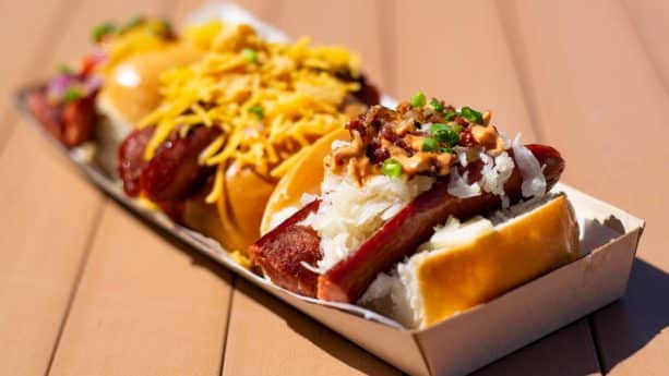 Three Little Pigs Hot Dog Sampler from B.B. Wolf’s Sausage Co. at Disney Springs