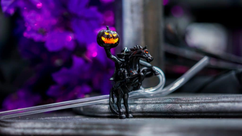 Headless Horseman Novelty Straw from Liberty Square Popcorn Cart for Disney Villains After Hours at Magic Kingdom Park