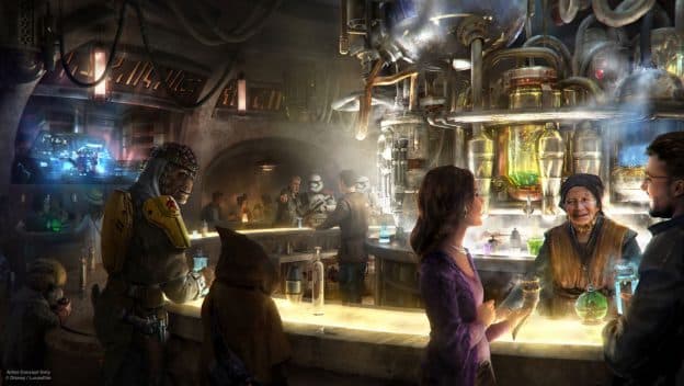 Oga’s Cantina Rendering from Star Wars: Galaxy’s Edge at Disney Parks