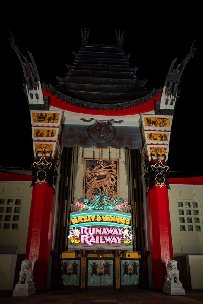 New Marquee for Mickey & Minnie’s Runaway Railway at the Chinese Theatre