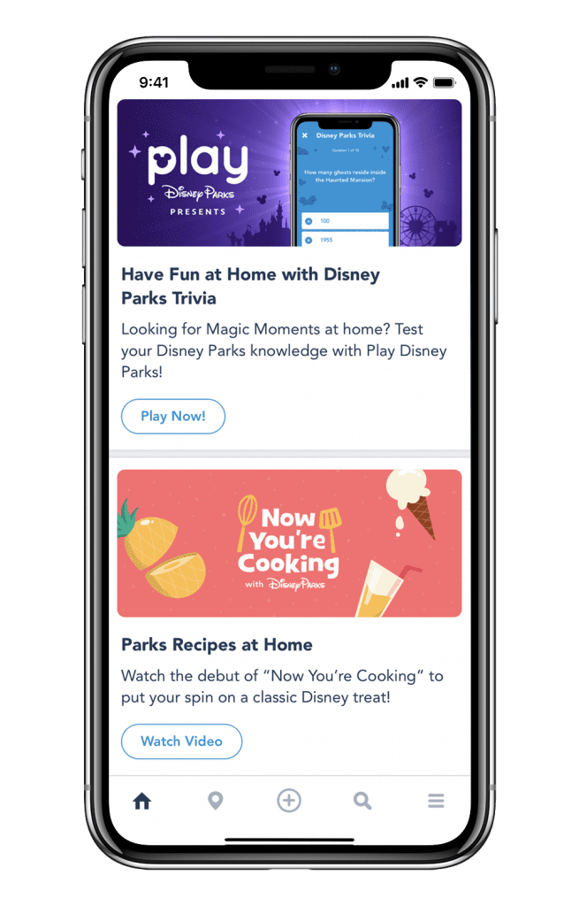 Play Disney Parks app screen
