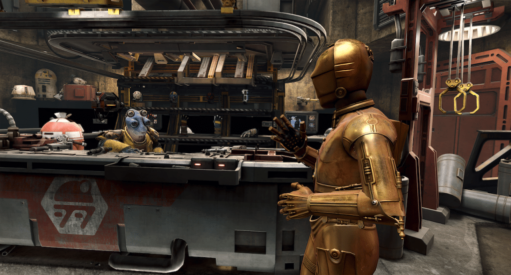 Scene from New Virtual Reality Adventure Star Wars: Tales from the Galaxy’s Edge