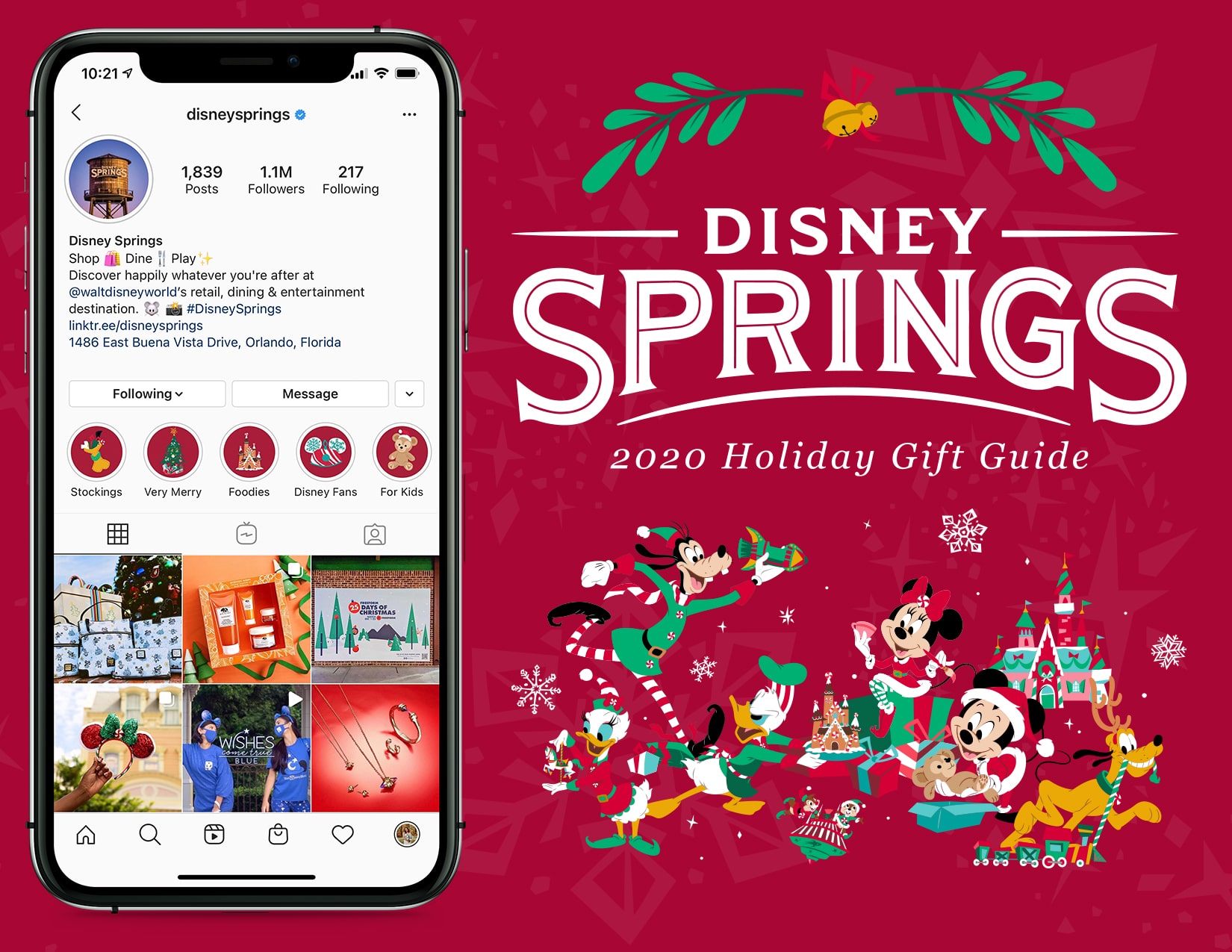 Screenshot of the Disney Springs Virtual Gift Guide