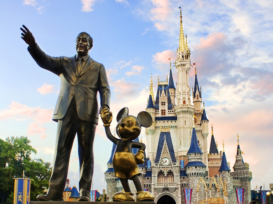walt and mickey partners statue