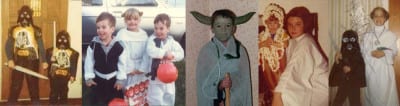 Left to right: Jeff Parks and sis as Vaders ‘78, Anthony Day and family in ‘83, Sean Carmichael, Lorri King in ‘78, and Brian and Laura Robertson in ‘80.