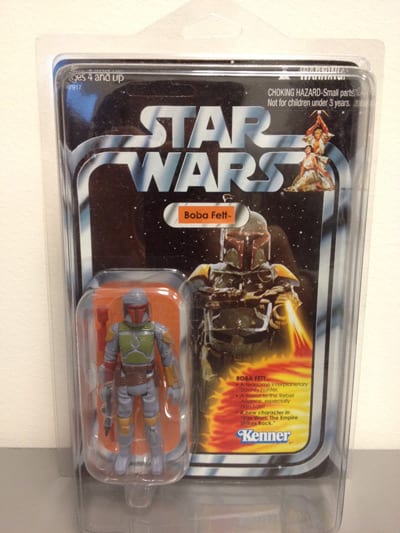 The 2010 mail-away Boba Fett, in package.