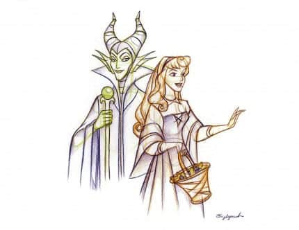 Maleficent and Aurora Drawing