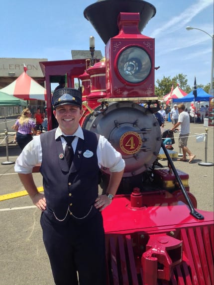 Conductor Randall from the Disneyland Railroad at the 2014 Fullerton Railroad Days.
