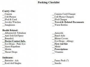 Sample Packing Checklist Part 1