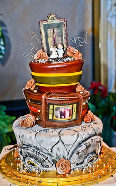 For the couple who loves all things scary a Tower of Terror inspired cake is just the right theme