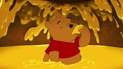 When it comes to rumblies in tumblies, there’s no better expert than Winnie the Pooh, so we’ll trust his gut on this matter. He’s always hungry, which is a quality we admire and relate to. And look how happy Pooh looks! We’d be that happy too if we were in a pool of our favorite food.