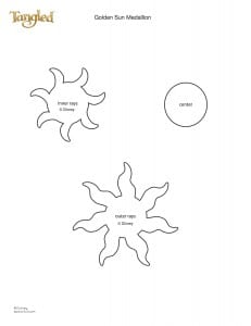 tangled rapunzel sun medallion template 1010 Tangled Golden Sun Medallion Template