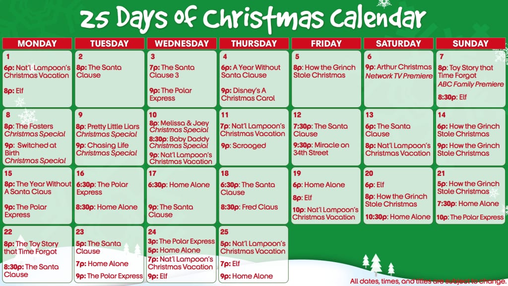 ABC Family’s “25 Days of Christmas” Starts Tomorrow!