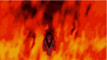 Scar fire jump lion king