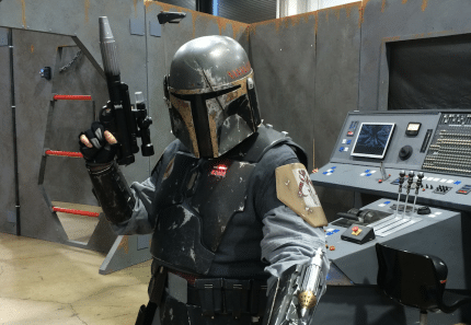 Boba fett cosplayer at star wars celebration
