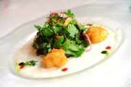 “Tempura Fried Lobster and Spicy Asian Beef Salad”, Napa Rose, Disney’s Grand Californian Resort