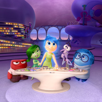 Disney-Pixar's "Inside Out" takes us to the most extraordinary location yet - inside the mind of Riley. Like all of us, Riley is guided by her emotions - Anger (voiced by Lewis Black), Disgust (voiced by Mindy Kaling), Joy (voiced by Amy Poehler), Fear (voiced by Bill Hader) and Sadness (voiced by Phyllis Smith). The emotions live in Headquarters, the control center inside Riley's mind, where they help advise her through everyday life. Credit: Disney-Pixar [Via MerlinFTP Drop]