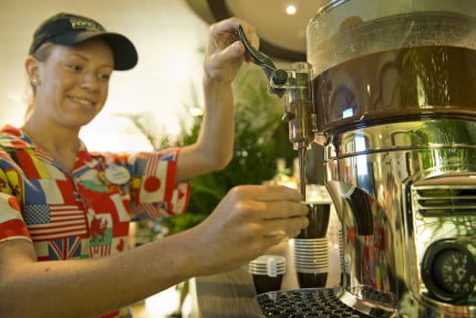 a Cup of Gourmet Drinking Chocolate is a Sweet Treat at the Chocolate Experience from the Bean to the Bar Hosted by Ghirardelli in the Festival Center at the Epcot International Food Wine Festival at Walt Disney World Resort kent Phillips Photographer