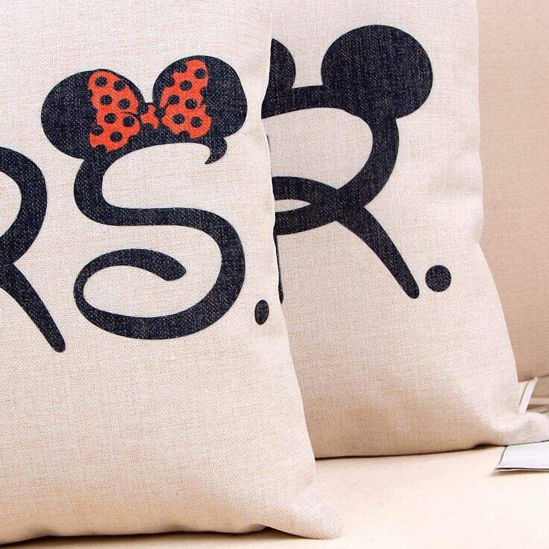 Mr and best sale mrs disney pillows