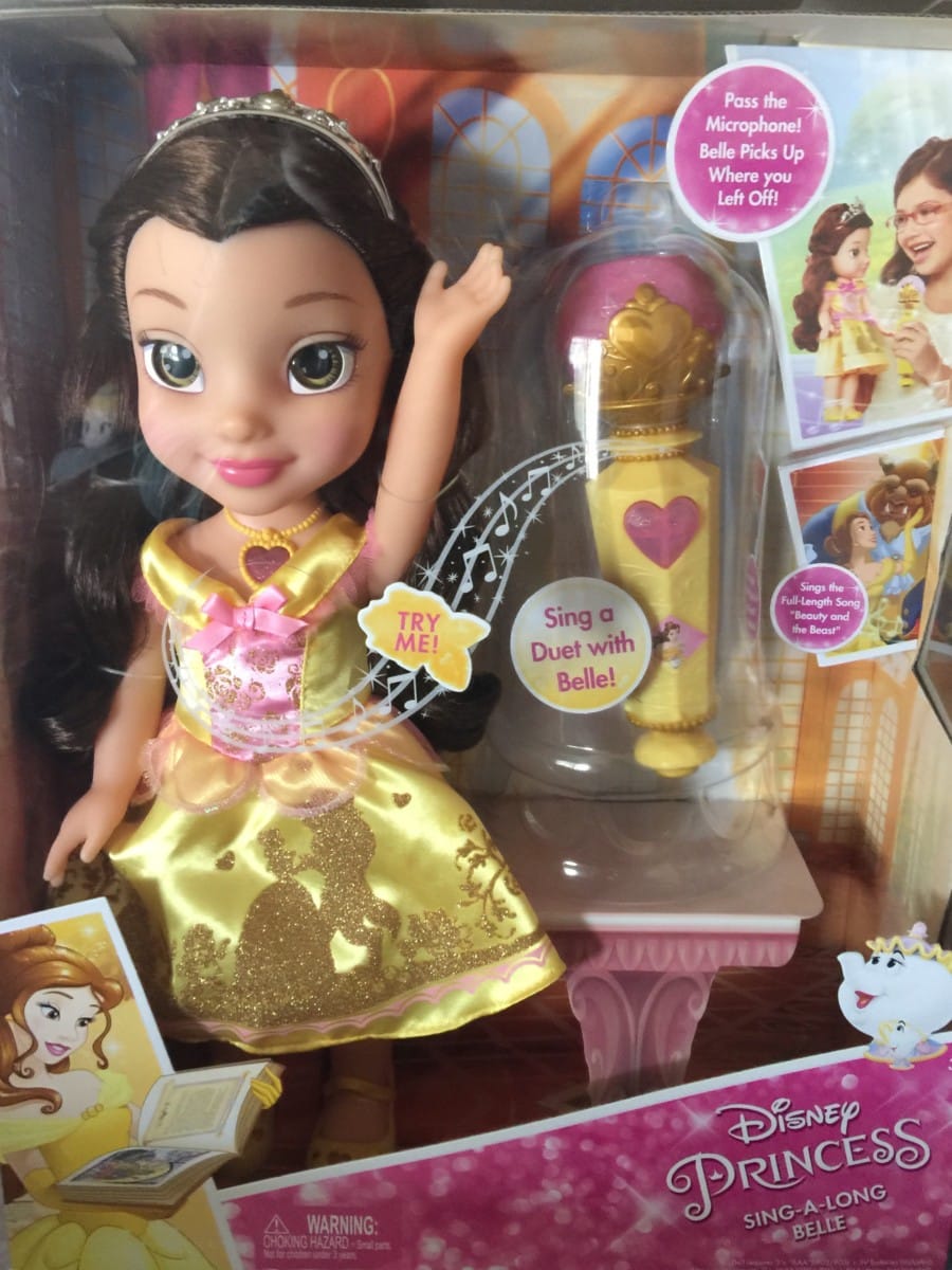 sing along belle doll with microphone