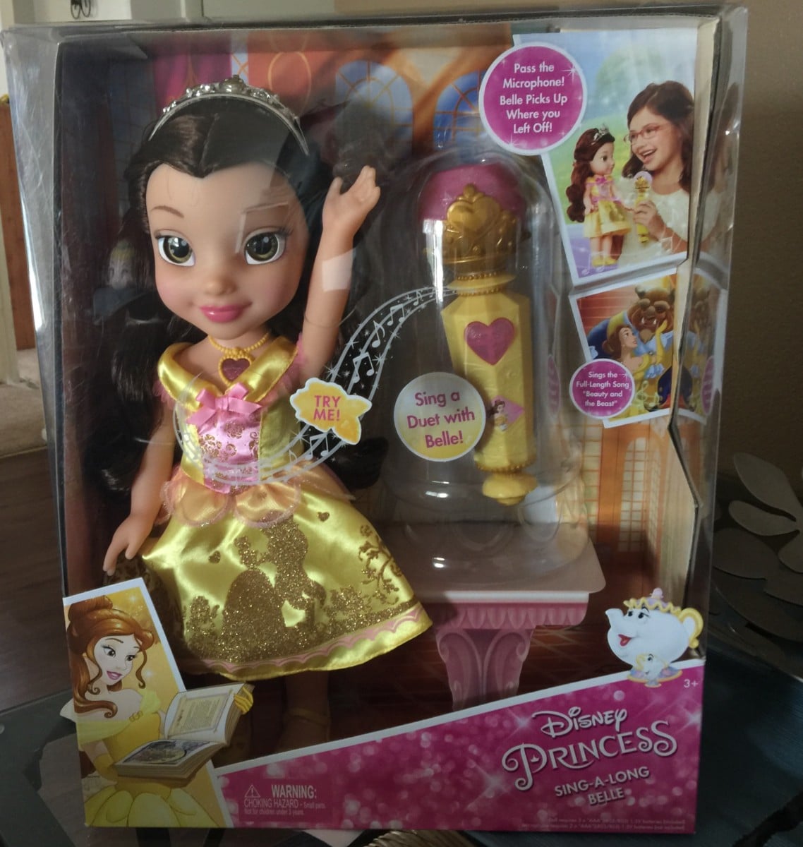 sing along belle doll with microphone