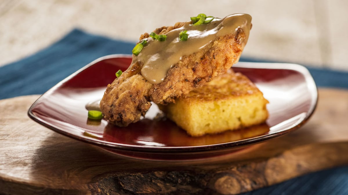 Crispy Chicken with Griddled Cornbread and Red-Eye Gravy