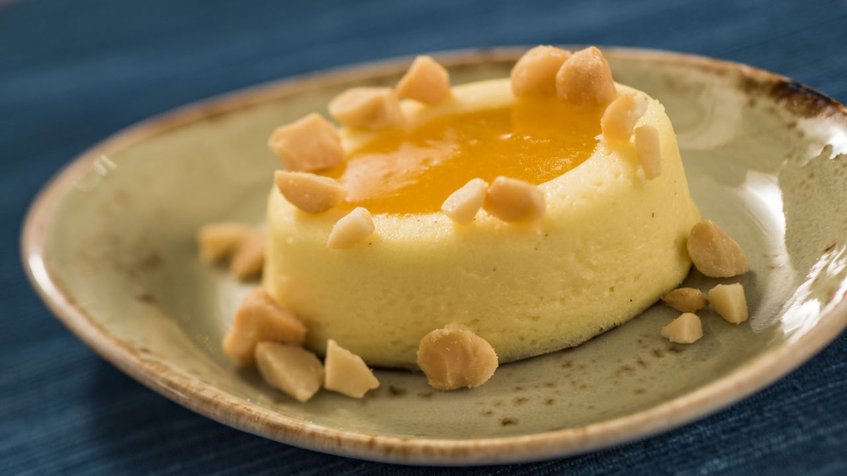 Passion Fruit Cheesecake with Toasted Macadamia Nuts