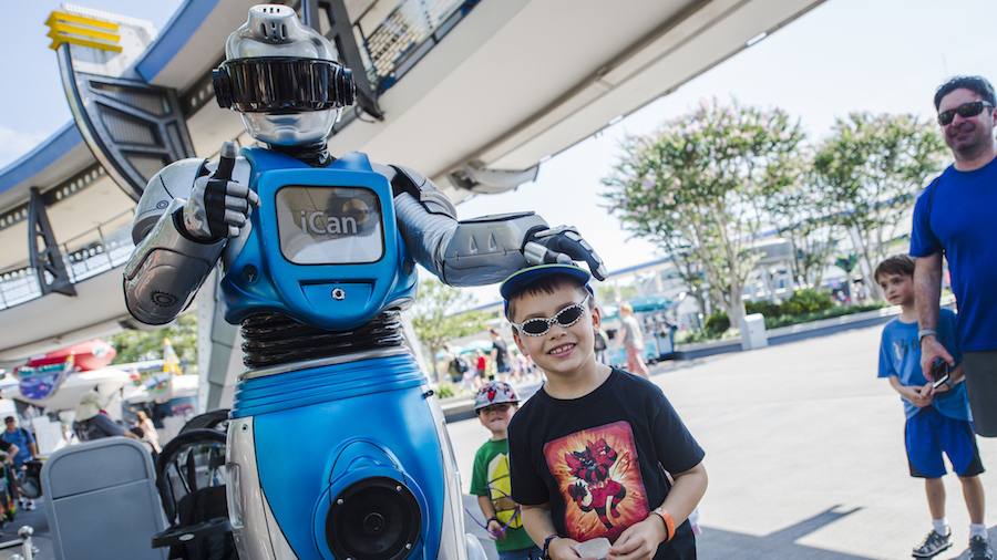 Spot iCan the Showbot in Tomorrowland at Magic Kingdom Park