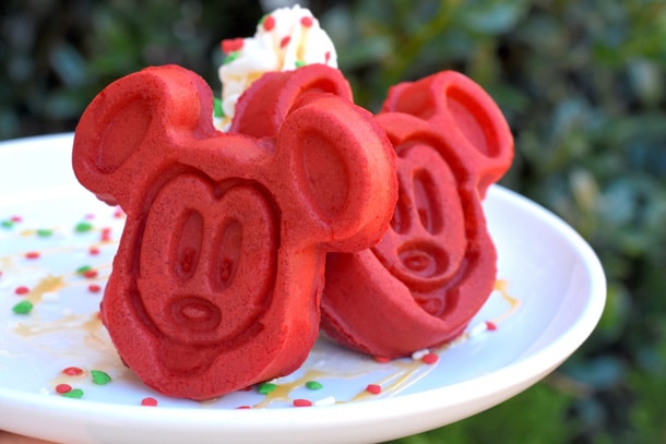 Red Velvet Mickey Waffles at Mickeys Very Merry Christmas Party