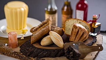 Bread Service, with various typed of baked bread, made by Victoria & Albert’s Team