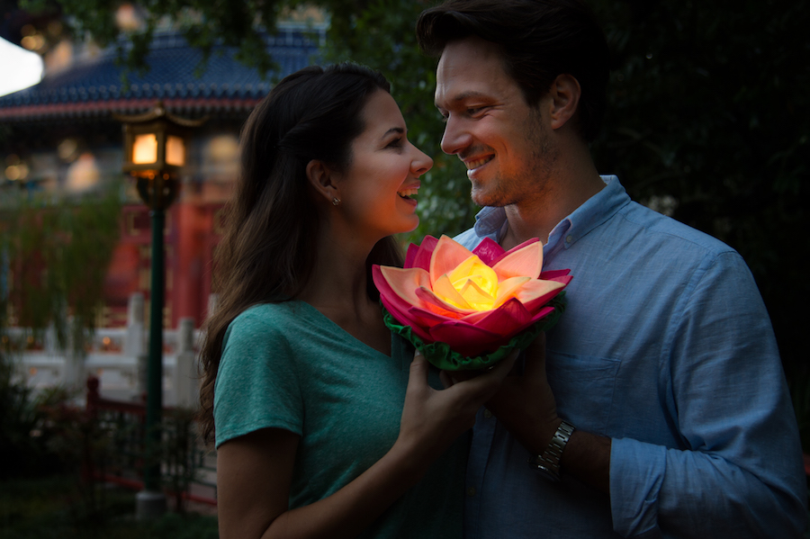 Couple with Flower at China Pavilion at Epcot
