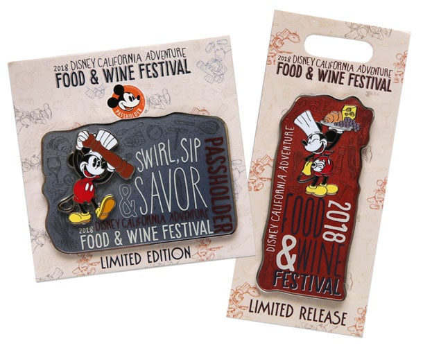 Disney California Adventure Food & Wine Festival Collectable Pins