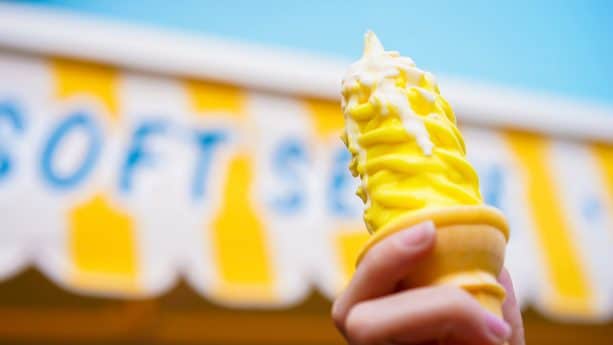 Snow Capped Lemon Cone at Adorable Snowman Frosted Treats at Disney California Adventure Park
